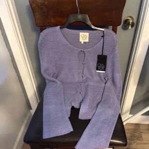 Adidas Purple Button-Up Cardigan